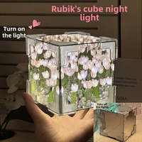 Handgemaakte DIY Tulpenspiegel Nachtlampje Tafellampen Tuinornament Ambacht voor Slaapkamer Verjaardagscadeau Valentijn Verlichtingsdecoratie