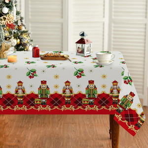 Kerst Notenkraker Bedrukt Decoratief Tafelkleed Perzik Huid Fluwelen Licht Geweven Voor Lange Restauranttafels - Product Image 3