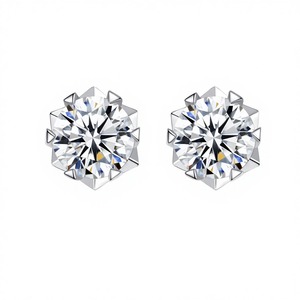 Boucles d'oreilles en diamant moissanite les plus vendues pour mariages et soirées, collection de bijoux disponible à prix de gros - Product Image 2