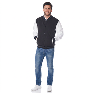 Veste d'hiver pour homme de style varsity, offrant un équilibre entre chaleur et mobilité, conçue avec des côtes structurées et une finition soignée. - Product Image 1