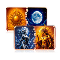 OEM ODM Barre de puzzle en cuivre fin 999 de 5 oz, Ensemble de 2 pièces, Thème Soleil Lune Mythologie Grecque Dieux et Déesses, Lingot de cuivre de 10 oz