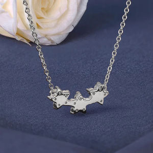 Collar de Moda con Brillantes en Forma de Estrella, Collar de Clavícula con Colgante de Moissanita en Forma de Planta, Dulce Collar con Colgante de Tres Flores para Mujer - Product Image 6