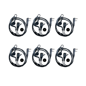 Fabricant prix usine talkie-walkie casque avec micro compatible Kenwood radios 2 broches en forme de G crochet d'oreille (6 ensemble/<span class=keywords><strong>noir</strong></span>) - Product Image 1