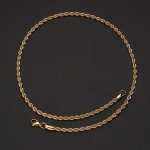 Hot Selling 18K Gold Plated Stainless Steel Necklace Trendy Geometric <b>Rope</b> Link <b>Chain</b> for Men Women Hip Hop Fashion Jewelry - Product Image 3