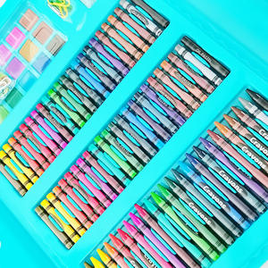 Conjunto de Arte de caballete triple de 208 piezas al por mayor papelería de dibujo escolar para niños para pintar - Product Image 3