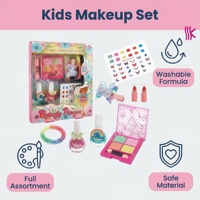Kit de maquillage DIY pour enfants en plastique Kinyar OEM/ODM avec vernis à ongles scintillant, fard à paupières, rouge à lèvres et ensemble de pinceaux pour filles
