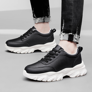 Couple's Lift Casual <b>Sneakers</b> for <b>Men</b> 4-6-8cm Height Increasing White <b>Black</b> Hidden Heels Lightweight Breathable Elevator Shoes - Product Image 5