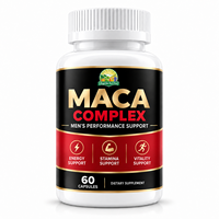 Capsules de Maca et de Ginseng Naturelles avec Formule Herbal Équilibrée pour la Gestion de l'Énergie Masculine Adulte et le Soutien de la Vitalité Physique