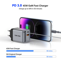 2026 TOMMX 45w pengisi daya Tipe C GRS PD QC PPS 45W Adaptor Usb pengisi daya KC ponsel Universal Portabel GaN pengisi daya Cepat 45w