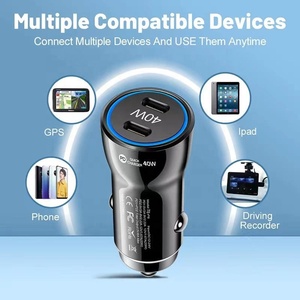 Cargador de Coche PD de 40W con Doble Puerto USB, Adaptador Universal de Carga Rápida para Teléfonos, Corriente de Salida de 5A - Product Image 5