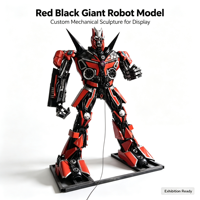 Modèle de robot mécanique géant rouge et noir personnalisé