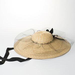 定制奢华时尚女式面纱设计宽边草帽，适合女士舞台婚礼音乐节 - Product Image 4