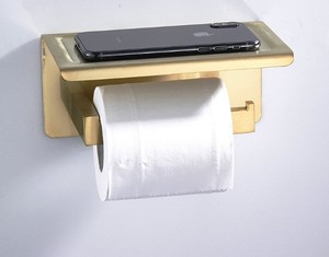 Étagère pour téléphone portable, porte-serviettes en or brossé, auto-adhésive, 1 pièce - Product Image 4