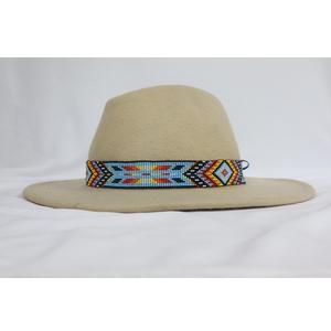 Sangle de chapeau Fedora élégante avec perles multicolores Design de luxe de qualité supérieure réglable pour la pêche - Product Image 1