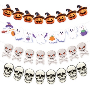 Bandera <span class=keywords><strong>de</strong></span> Halloween personalizada, adorno <span class=keywords><strong>de</strong></span> papel para eventos, accesorios <span class=keywords><strong>de</strong></span> Halloween, pancarta <span class=keywords><strong>de</strong></span> papel, dibujos animados, calabaza, globo ocular, sombrero <span class=keywords><strong>de</strong></span> bruja, patrón <span class=keywords><strong>de</strong></span> decoración - Product Image 3