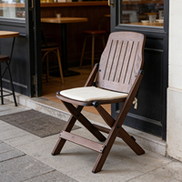 Chaise pliante en bois antique avec structure en bois de frêne massif, chaise de réalisateur portable pour jardin, patio, extérieur, dégustation de thé