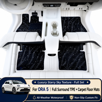 Double-Layered TPE Floor Mats, Starry Sky Rug, Wear-Resistant Trunk Liner, Carpet Mats for 2026 ORA 5, Car Interior Accessories