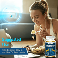 Glycinate de magnésium de marque privée OEM 500mg capsules molles zinc vitamine D3 B6 soutien sommeil nerf muscle santé