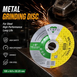 Meuleuse d'angle professionnelle <span class=keywords><strong>de</strong></span> 5 pouces T27 à centre dépressionné pour le métal, l'acier inoxydable, l'inox, disque <span class=keywords><strong>de</strong></span> meulage abrasif 125 6 22 mm - Product Image 1