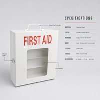 Boîte de premiers secours murale en alliage d'aluminium avec serrure à clé, armoire médicale vide pour le lieu de travail, les lieux publics, la survie en plein air