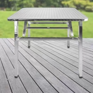 Foldable Stainless Steel Round <b>Table</b> 80x120cm Outdoor <b>Portable</b> Folding <b>Table</b> for Home Dorm BBQ Market Use - Product Image 2
