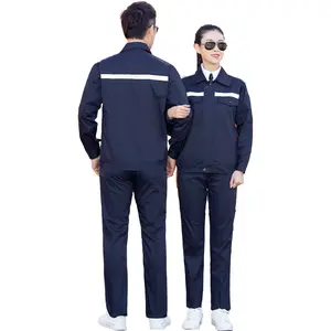 Customized Logo Overall Working Wear Uniform Clothes Men Set With Reflective Stripe