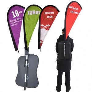 Custom Teardrop Feather Rectangular Flying Backpack Flag Banner With Poles Outdoor Promotional Advertising Banner Backpack - Product Image 1