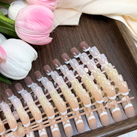 24 faux ongles carrés courts en ABS, style minimaliste, couleur unie, préfabriqués, prêts à poser pour les doigts