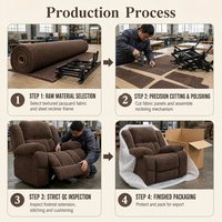 Fauteuil inclinable marron à siège unique avec repose-pieds extensible en tissu texturé pour salon – Vente en gros, directement de l'usine