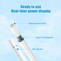 Pena Stylus Nirkabel Magnetik K5 Kompatibel dengan iPad Pro 11 12.9 Inch iPad Air iPad Mini Pengisian Daya Tipe-C Anti Sentuhan Telapak Tangan