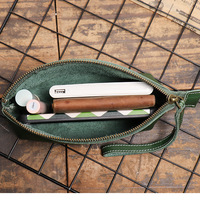 Pochette de rangement vintage en cuir pleine fleur, sac à cosmétiques en cuir véritable, idéal pour cadeau, vente en gros, directement de l'usine