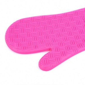 Guantes de silicona con patrón para barbacoa, resistentes al fuego, para horno, guantes de cocina para chef con puño abierto en ambos lados - Product Image 5