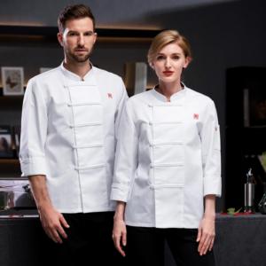 Personal de catering de alta gama restaurante de comida rápida/cafetería/salón/panadería cocina Chef uniforme personalizado negro mujeres - Product Image 2