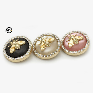 Màu hồng vàng ong hình <span class=keywords><strong>Rhinestone</strong></span> tôn tạo kim loại hai nút giai điệu cho các phụ kiện may mặc - Product Image 2