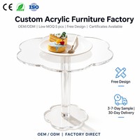 Table basse ronde en acrylique transparente personnalisée, table d'appoint pour canapé de salon, petite table de balcon