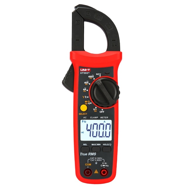 UNI-T UT202+ Digital Ammeter Clamp Meter for Measuring Ammeter Voltmeter Ohm Tester