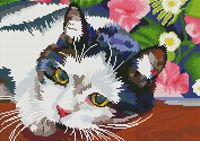 Kit de Broderie Diamant Personnalisé Style Européen Portrait de Chat Élégant Diamants en Résine Décoration Salon Cadeau de Noël