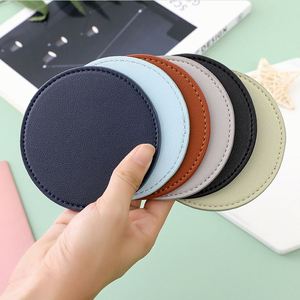 Wholesale Thick Pu Table <b>Cup</b> <b>Mat</b> Blank Leather Durable Non-Slip Waterproof 10Cm Size Coaster - Product Image 1