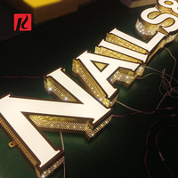 Kexian Personnalisé Mur Extérieur 3d Frontlit Bord éclairé Or Canal Lettres Enseigne Lumineuse Led Lettres