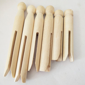 Pinzas de Madera Natural para Manualidades, Pinzas Redondas de Madera para Muñecas - Product Image 5