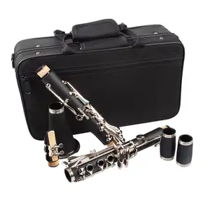 Clarinete Canas Instrumento para Venda ABS Composto Madeira de Vento Instrumento Alta Qualidade Profissional Bb 17key Preto Banhado A Prata