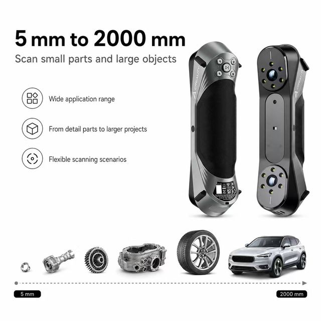 The Latest Creality CR Scan Raptor 3D Scanner for Cars Features 7 Blue Parallel Laser Lines and 24 Bit Full-color Scanning