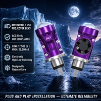 Phare de moto à faisceau haute intensité, étanche IP68, double lentille 2,0 pouces, certifié ECE, 32W, boîtier violet