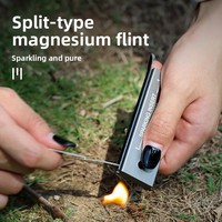 Peralatan Luar Ruangan Sederhana Tahan Air Batang Magnesium Pemantik Api untuk Berkemah dan Bertahan Hidup Blok Magnesium