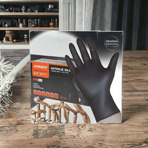 Gants en nitrile jetables XINGYU antidérapants pour écran tactile, imperméables, résistants aux déchirures, épaisseur 6 mil, poignet tricoté, taille L (26 cm) - Product Image 3