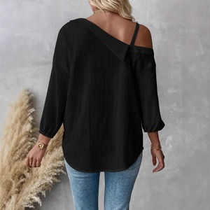 Blusa Casual da <span class=keywords><strong>donna</strong></span> modello 2025 con ricamo a bottone singolo per abbigliamento europeo-Design transfrontaliero primavera/estate - Product Image 6