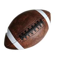 Ballon de football américain rétro professionnel en cuir composite, ballon officiel de match avec options d'équipement d'équipe, vente en gros