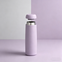Bouteille d'eau isotherme cylindrique en acier inoxydable de 380 ml, double paroi, isolation thermique pour le camping et les activités sportives