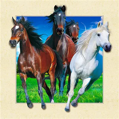 PET 3d lenticular poster printing  5D pictures of horse animal catalog
