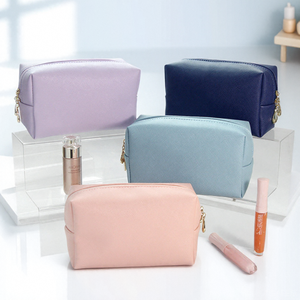Portable femmes <span class=keywords><strong>en</strong></span> <span class=keywords><strong>cuir</strong></span> PU pour trousse de toilette mode maquillage brosse organisateur <span class=keywords><strong>pochette</strong></span> avec fermeture à glissière sacs de voyage pour les filles - Product Image 1